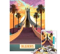 Puzzle da 1000 pezzi per ragazzi puzzle di Algeri per ragazzi migliora la memoria lista dei desideri con Babbo Natale ottimo regalo per i giocatori 38x52cm