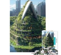 Puzzle da 1000 pezzi per ragazzi puzzle di architettura verde per adulti giochi rilassanti per divertimento in famiglia ideale per compleanni e Natale (dimensioni 38x26cm)