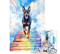 Puzzle da 1000 pezzi per ragazzi puzzle Doberman Rainbow Bridge gioco pratico gioco stimolante giocattolo regalo di compleanno decorazione per la casa (dimensioni 38x52cm)