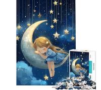 Puzzle da 1000 pezzi per ragazzi puzzle "Dormire sulla luna" per compleanno Natale Un'opera d'arte Gioco impossibile per ragazzi dai 14 anni in su (38x52cm)