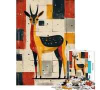 Puzzle da 1000 pezzi per ragazzi puzzle geometrico con stampa artistica di gazzella ideale per compleanni e Natale Un'opera d'arte Giochi rilassanti per ragazzi dai 14 anni in su (38x52cm)