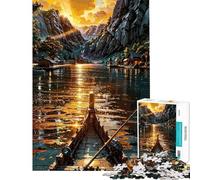 Puzzle da 1000 pezzi per ragazzi puzzle Gita di pesca al lago dorato per adulti giochi rilassanti che migliorano la memoria compleanni e altre occasioni (dimensioni 50x75cm)