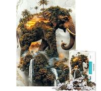 Puzzle da 1000 pezzi per ragazzi puzzle "Il Sacro Dominio dell'Elefante" puzzle per adulti giochi divertenti decorazione perfetta per compleanno e Natale (dimensioni 38x26cm)