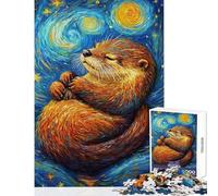 Puzzle da 1000 pezzi per ragazzi puzzle "Il sogno stellare della lontra" puzzle per adulti giochi per famiglie schema di assemblaggio offerta come regalo per tutta la famiglia (dimensioni 38x52cm)