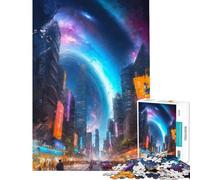 Puzzle da 1000 pezzi per ragazzi Puzzle "La città del futuro" Puzzle per adulti Gioco pratico Perfetto per passare il tempo durante le vacanze Ideale come regalo (Dimensioni 38x26cm)