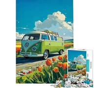 Puzzle da 1000 pezzi per ragazzi puzzle "L'autobus sulla spiaggia" puzzle per adulti gioco pratico ideale per passare il tempo durante le vacanze perfetto come regalo (dimensioni 38x52cm)