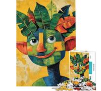 Puzzle da 1000 pezzi per ragazzi puzzle L'uomo dalla foglia verde per adulti giochi rilassanti che migliorano la memoria compleanni e altre occasioni (dimensioni 50x75cm)