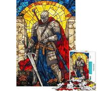 Puzzle da 1000 pezzi per ragazzi puzzle Paladino con effetto vetrata per ragazzi migliora la memoria aiuta ad allenare il cervello gioco educativo per tutta la famiglia 50x75cm