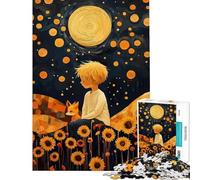 Puzzle da 1000 pezzi per ragazzi puzzle "Ragazzo e volpe sotto la luna" puzzle per adulti giochi divertenti decorazione murale stimola l'esercizio mentale (dimensioni 38x52cm)