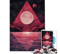Puzzle da 1000 pezzi per ragazzi puzzle "Riflesso della Luna Cremisi" per adulti giochi per famiglie un'opera d'arte gioco stimolante regalo (dimensioni 38x26cm)