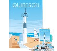 Puzzle da 1000 pezzi per ragazzi Quiberon Francia poster di viaggio giocattolo educativo giochi rilassanti un'opera d'arte regalo di compleanno (dimensioni 75x50cm)