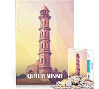 Puzzle da 1000 pezzi per ragazzi Qutub Minar India giochi per famiglie taglio di precisione compleanno e Natale 38x26cm