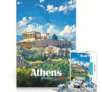 Puzzle da 1000 pezzi per ragazzi, raffigurante Atene, Grecia, paesaggio, giocattolo decorativo da parete, decorazione per la casa, ideale per compleanni e Natale 38x26cm