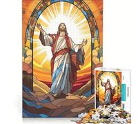 Puzzle da 1000 pezzi per ragazzi raffigurante Gesù in una vetrata un gioco impossibile ideale per l'interazione genitore-figlio perfetto come regalo di Natale o di compleanno 38x52cm