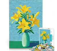 Puzzle da 1000 pezzi per ragazzi raffigurante gigli gialli in un vaso ideale per rilassarsi divertirsi a casa e come regalo 50x75cm