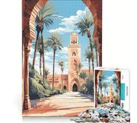 Puzzle da 1000 pezzi per ragazzi raffigurante il cortile di una moschea in Marocco gioco interattivo stimola la memoria compleanno e Natale 38x52cm