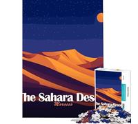 Puzzle da 1000 pezzi per ragazzi raffigurante il deserto del Sahara di notte Illustrazione divertente gioco avvincente per coltivare la pazienza Regalo di compleanno per tutta la famiglia (38x52cm)