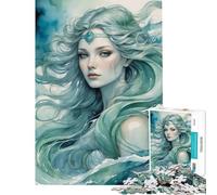 Puzzle da 1000 pezzi per ragazzi raffigurante il dio norreno Njord rappresentato come una donna Una sfida da completare Decorazione perfetta Giocattolo antistress per ragazzi dai 14 anni in su 50x75cm