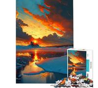 Puzzle da 1000 pezzi per ragazzi raffigurante il lago e le montagne dell'Islanda Difficile e stimolante un'opera d'arte Gioco divertente adatto a persone dai 14 anni in su (38x52cm)