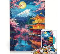 Puzzle da 1000 pezzi per ragazzi raffigurante il Monte Fuji sotto la luna gioco rompicapo difficile e stimolante ideale come regalo per tutta la famiglia 50x75cm