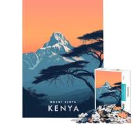 Puzzle da 1000 pezzi per ragazzi raffigurante il Monte Kenya un gioco educativo e stimolante perfetto come regalo di compleanno (dimensioni 38x26cm)
