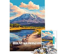 Puzzle da 1000 pezzi per ragazzi raffigurante il Monte Kilimanjaro e il paesaggio della Tanzania Gioco educativo sfida stimolante migliorare la memoria (dimensioni 50x75cm)