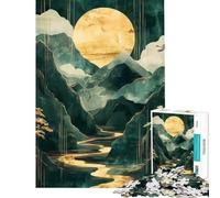 Puzzle da 1000 pezzi per ragazzi raffigurante il paesaggio giapponese con montagne fiumi e luna dorata Gioco interattivo ed educativo ideale come regalo per uomini e donne perfetto per la decorazione
