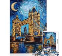 Puzzle da 1000 pezzi per ragazzi raffigurante il Ponte di Londra di notte Puzzle per adulti giocattolo fai-da-te per migliorare la memoria compleanno e Natale (dimensioni 38x52cm)