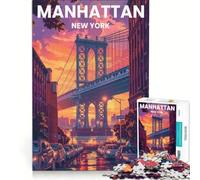 Puzzle da 1000 pezzi per ragazzi raffigurante il quartiere di Manhattan un gioco interattivo che migliora la memoria compleanno e Natale 38x52cm