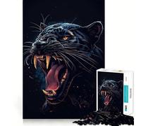 Puzzle da 1000 pezzi per ragazzi,raffigurante il ruggito della Pantera Nera,con incastri fluidi e divertenti,ideale come gioco di logica o regalo rilassante,perfetto per il tempo libero a Natale