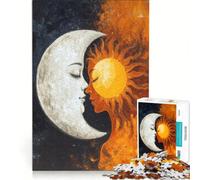 Puzzle da 1000 pezzi per ragazzi raffigurante il sole e la luna che si baciano gioco educativo interazione genitore-figlio ideale come regalo 38x52cm