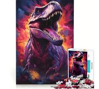 Puzzle da 1000 pezzi per ragazzi raffigurante il Tyrannosaurus Rex il re dei dinosauri ideale come antistress decorazione per la casa oggetto da collezione per artisti o per belle arti 38x26cm