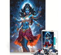 Puzzle da 1000 pezzi per ragazzi raffigurante la dea Kali dalla pelle blu con molteplici braccia, decorazione da parete, compleanno 38x52cm