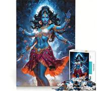 Puzzle da 1000 pezzi per ragazzi, raffigurante la dea Kali dalla pelle blu con molteplici braccia, ideale per rilassarsi, divertirsi a casa e come regalo 50x75cm