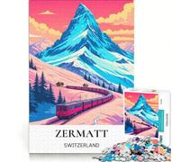 Puzzle da 1000 pezzi per ragazzi, raffigurante la ferrovia del Cervino, un gioco fai-da-te che stimola la mente e favorisce il rilassamento, ideale come decorazione per la scrivania 38x52cm
