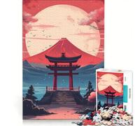 Puzzle da 1000 pezzi per ragazzi, raffigurante la luna Torii giapponese, gioco pratico, di analisi e logica, ideale come decorazione da scrivania 50x75cm