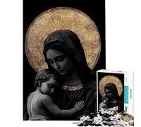 Puzzle da 1000 pezzi per ragazzi raffigurante la Madonna con Bambino un puzzle fai-da-te un'opera d'arte da appendere al muro compleanno e Natale (dimensioni 50x75cm)