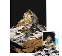 Puzzle da 1000 pezzi per ragazzi raffigurante la maestosa vetta dorata Una sfida impegnativa da completare perfetta per decorare e rilassarsi ideale per ragazzi dai 14 anni in su (38x52cm)