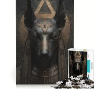 Puzzle da 1000 pezzi per ragazzi, raffigurante la statua di Anubi con simboli egizi, un gioco pratico, divertente e spiritoso, ideale come regalo per amici e familiari 38x52cm