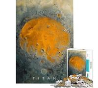 Puzzle da 1000 pezzi per ragazzi raffigurante la superficie di Titano il cratere Saturno e la Luna Puzzle fai da te giocattolo decorativo da parete compleanno e Natale (38x26cm)