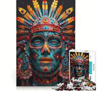 Puzzle da 1000 pezzi per ragazzi, raffigurante la tribù indigena Huchiol, antistress, da assemblare, compleanno e Natale 38x26cm