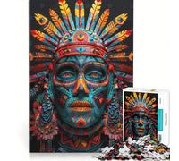 Puzzle da 1000 pezzi per ragazzi raffigurante la tribù indigena Huchiol, gioco pratico, di analisi e logica, ideale come decorazione da scrivania 38x52cm