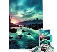 Puzzle da 1000 pezzi per ragazzi raffigurante l'aurora boreale Gioco stimolante e divertente un'opera d'arte Idee regalo (dimensioni 50x75cm)