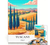 Puzzle da 1000 pezzi per ragazzi, raffigurante le dolci colline della Toscana, gioco rilassante, decorazione da parete, ideale per compleanni e Natale 50x75cm