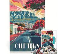 Puzzle da 1000 pezzi per ragazzi raffigurante le vivaci strade di Città del Capo gioco interattivo attività per famiglie ottimo regalo per gli appassionati di videogiochi 38x52cm