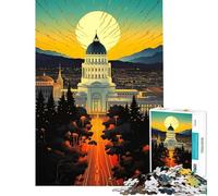 Puzzle da 1000 pezzi per ragazzi raffigurante l'edificio dello Stato della California Difficile e stimolante con taglio di precisione Giocattolo fai-da-te adatto a partire dai 14 anni 38x26cm