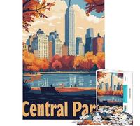 Puzzle da 1000 pezzi per ragazzi raffigurante lo skyline di Central Park a New York per adulti antistress con schema di assemblaggio e sfida educativa (dimensioni 38x26cm)