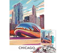 Puzzle da 1000 pezzi per ragazzi raffigurante lo skyline di Chicago con una nuvola e un cancello Puzzle per adulti giochi per famiglie schema di assemblaggio offerta regalo per tutta la famiglia