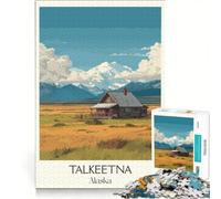 Puzzle da 1000 pezzi per ragazzi raffigurante Talkeetna, Alaska, giocattolo educativo, decorazione per la casa, con poster e foglio di curiosità abbinati 50x75cm