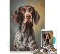 Puzzle da 1000 pezzi per ragazzi, raffigurante un Bracco tedesco a pelo corto, un gioco pratico, divertente e spiritoso, ideale come regalo per amici e familiari 38x26cm